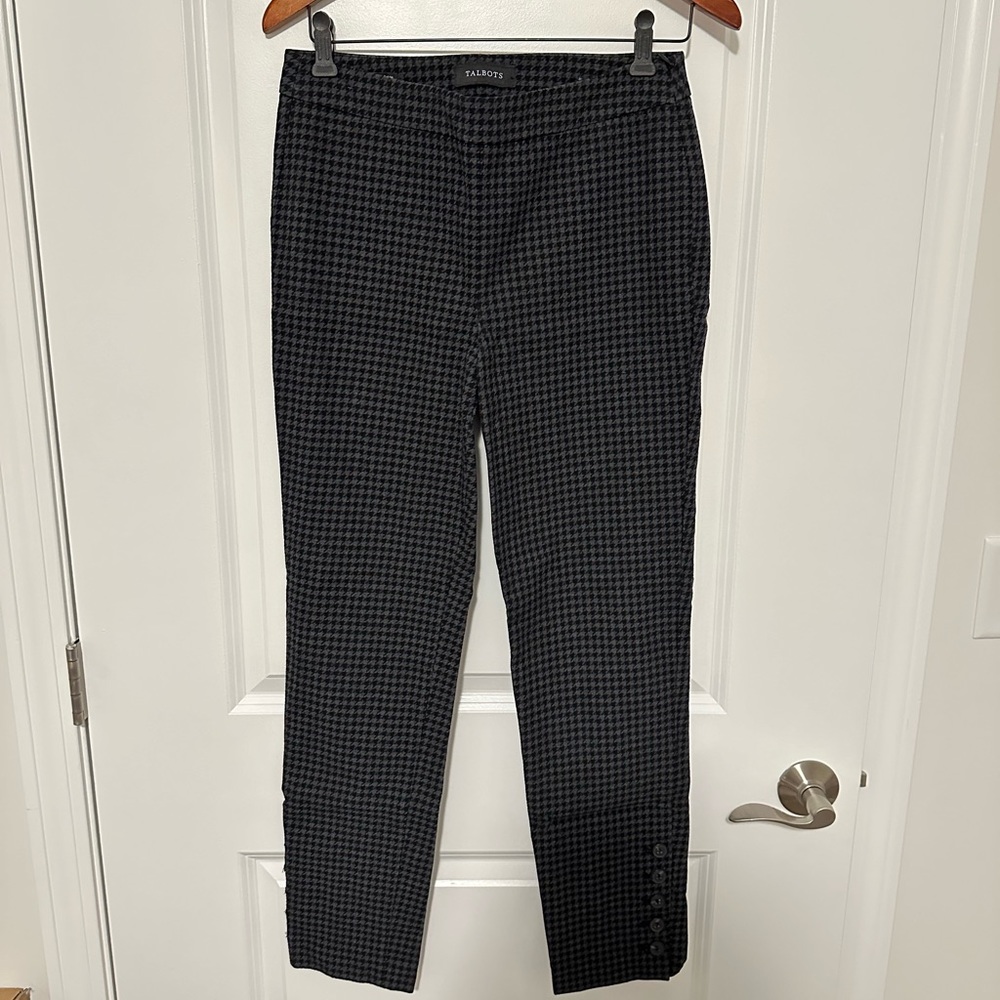 Talbots Chatham Ankle Black & Gray Patterned Pant